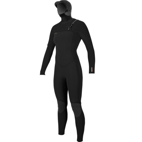 Wms Hyperfreak 5/4+ Chest Zip w/Hood Black