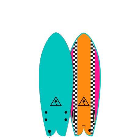 HERITAGE 5'6 RETRO FISH TWIN Turquoise/Orange