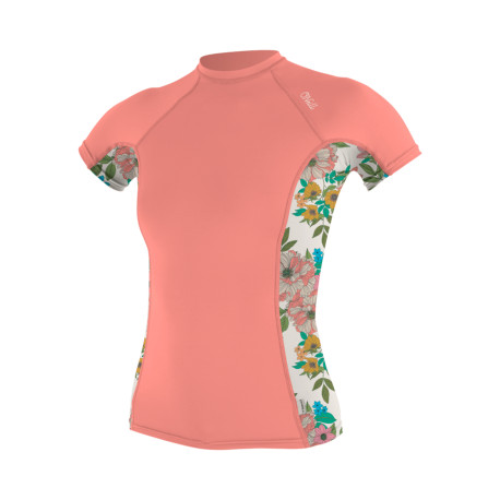 Wms Side Print S/S Rash Guard DESERTFLOWER/CARAFLORAL