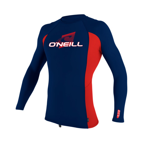 YOUTH PREMIUM SKINS L/S RASH GUARD NAVY/RED/NAVY