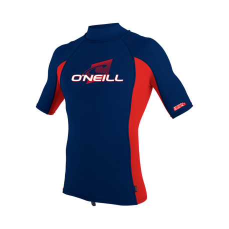 YOUTH PREMIUM SKINS S/S RASH GUARD TURTLENECK NAVY/RED/NAVY