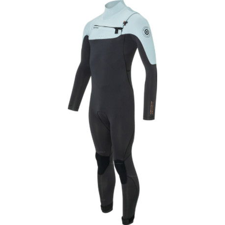 Wizard 4/3 Fullsuit GBS FZ C4 Charcoal / Light grey-blue
