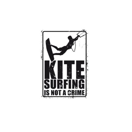 PLAQUE METAL DECORATIVE KITESURFING IS NOT CRIME