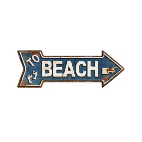 plaque déco metal TO BEACH