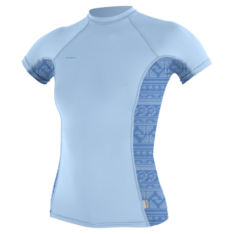 Wms Hyperfreak Skins S/S Rash Guard - Chambray Blue