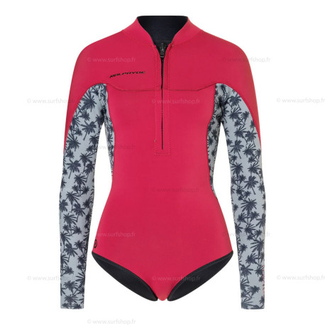 Vamp 2/2 Bikini Cut L/S FZ Raspberry / Palm