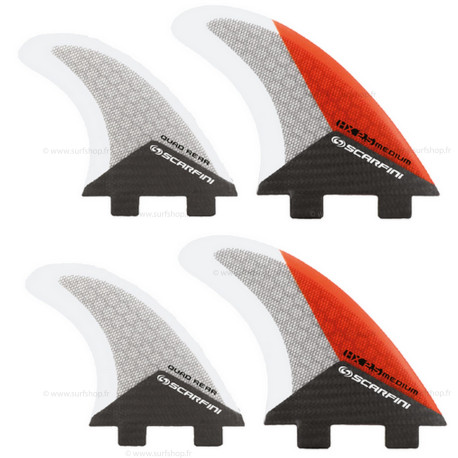 SCARFINI CARBON/FIBERGLASS QUAD FCS FIN SYSTEM M VELOX