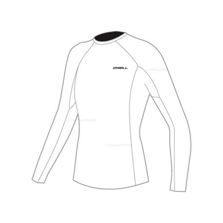 Wms Basic Skins L/S Rash Guard - White