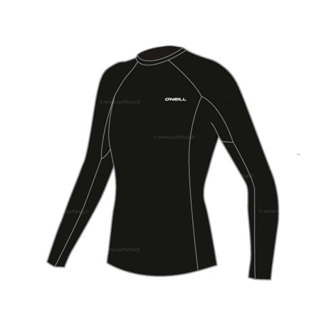 Wms Basic Skins L/S Rash Guard - Black