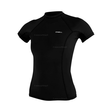 Wms Basic Skins S/S Rash Guard - Black