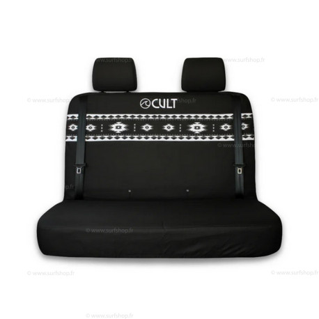 CALIFORNIA DOUBLE BACK SEAT COVER AZTEC BLACK