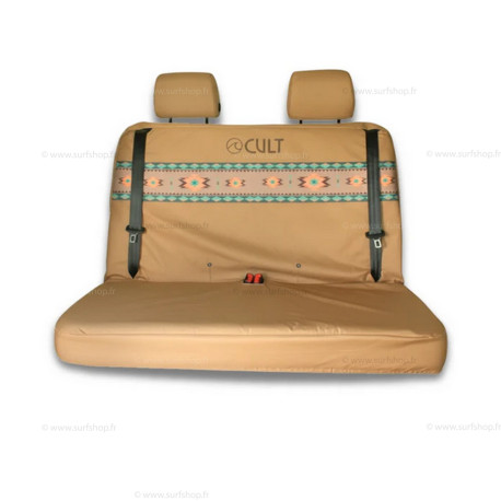 CALIFORNIA DOUBLE BACK SEAT COVER AZTEC BROWN