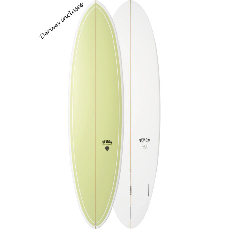7'2 MIDLENGTH VENON SURFBOARDS Olive Deck