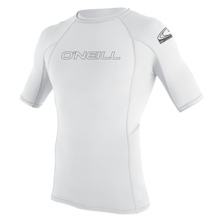 YOUTH BASIC SKINS S/S RASH GUARD Blanc