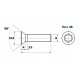 Vis Torx Inox pour foil tête fraisée M8